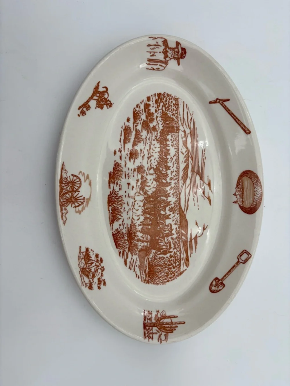 RARE Vintage Wallace China 49er Pattern Oval Serving Plate